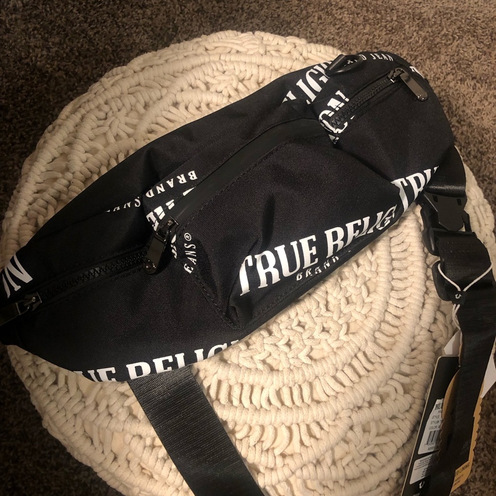 NWT True Religion Black Fannypack Bag
